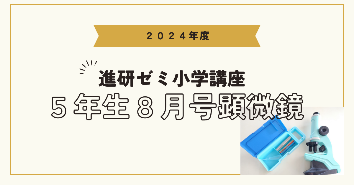 2024】チャレンジ5年生8月号教材の300倍顕微鏡を解説！ | かーちゃんはーい